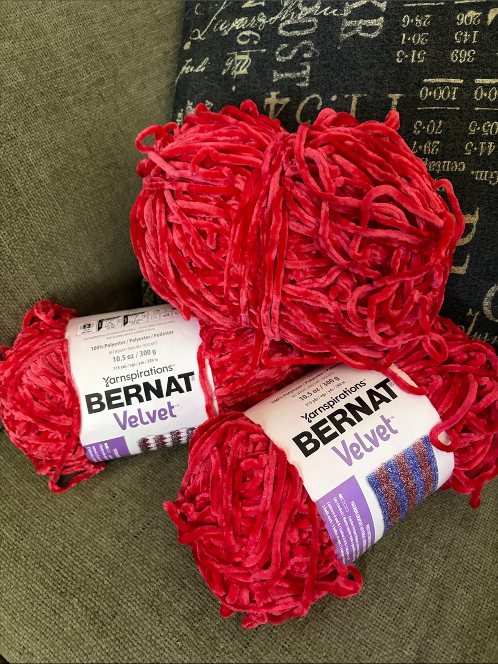 Bernat Velvet Plush Yarn in Vibrant Red